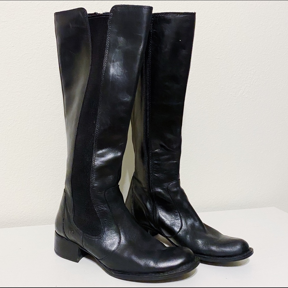 BORN black leather riding boots